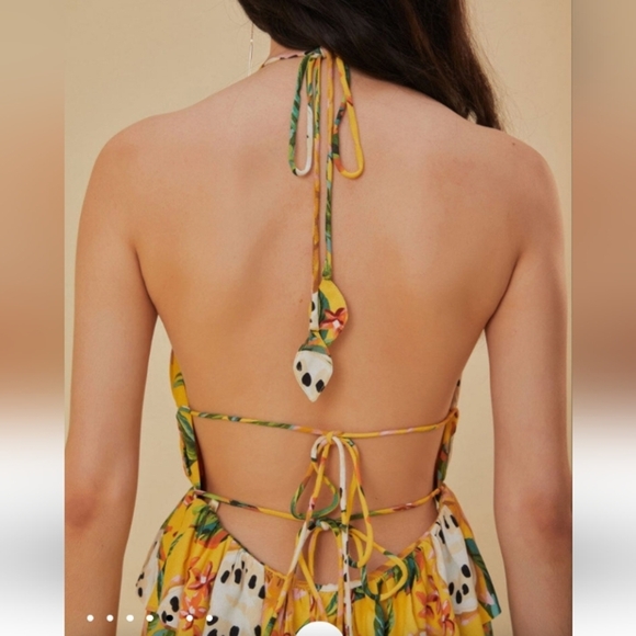 Farm Rio Yellow Biriba Midi Sleeveless Dress - Picture 5 of 16